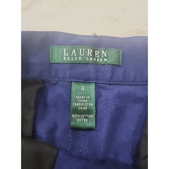 Lauren Ralph Lauren Shorts Navy Blue Mid-Rise Cotton 6.5 Inseam Women's 4 - Picture 5 of 7